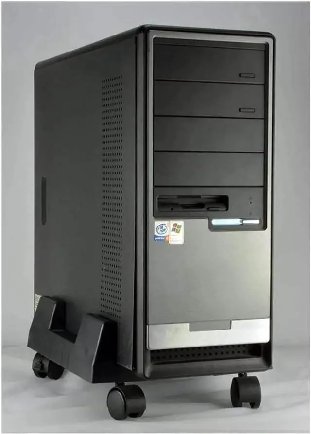 Alt view image 2 of 5 - CPU Stand Mobile Desktop Tower Computer Floor Stand Rolling Caster Wheels Adjustable Width Universal PC Computer Holder Cart with 4 Caster Wheels (Black-B)