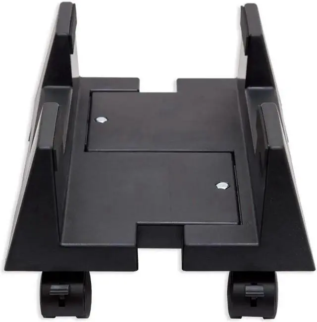 Alt view image 3 of 5 - CPU Stand Mobile Desktop Tower Computer Floor Stand Rolling Caster Wheels Adjustable Width Universal PC Computer Holder Cart with 4 Caster Wheels (Black-B)