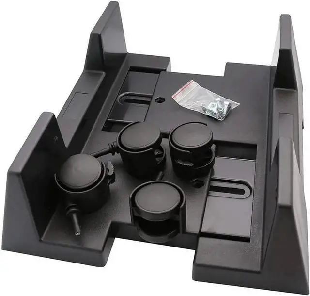 Alt view image 4 of 5 - CPU Stand Mobile Desktop Tower Computer Floor Stand Rolling Caster Wheels Adjustable Width Universal PC Computer Holder Cart with 4 Caster Wheels (Black-B)