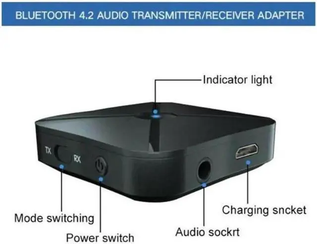 Alt view image 3 of 7 - 2 in 1 Bluetooth 5.0 Transmitter & Receiver Wireless Audio Adapter with 3.5mm Aux RCA Cable for TV Home Stereo Smartphone PC