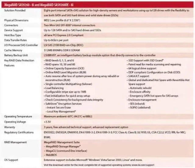 Alt view image 4 of 5 - Anicorn SAS LSI 9260-8i LSIMegaRAID LSI00198 8 port 512MB cache SFF8087 6Gb RAID0.1.5.6 PCI-E 2.0 X8 Controller Card