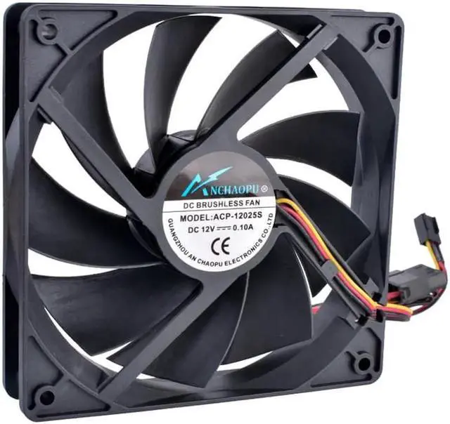 Alt view image 2 of 7 - 12cm 120mm cooling fan ANCHAOPU 120x120x25mm DC12V 0.10A 3 wires D type plug Quiet cooling fan for chassis and power supply
