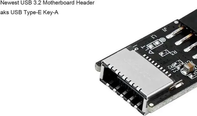 Alt view image 2 of 5 - Motherboard USB 2.0 9pin Header to USB 3.2 20Pin Type E Key-A Female Adapter Extension for USB-C Front Panel