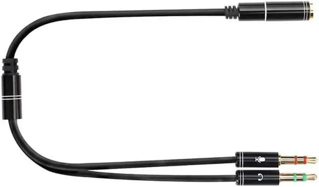 Alt view image 3 of 5 - 3.5mm Headphone Stereo Audio Mic Y Splitter,Dual 3.5 mm Plug (Audio + Microphone) to 4 Pole Comob Jack Aux Adapter for 4 pin 3.5mm Plug Smartphone Earphone