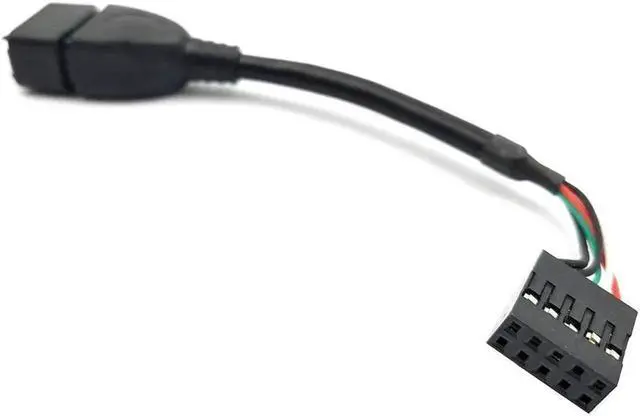 Alt view image 4 of 4 - Duttek (2-Pack) 10CM USB 2.0 Type A Female to Dupont 9 Pin Female Header Motherboard Cable Cord (AF/9Pin 0.1M)