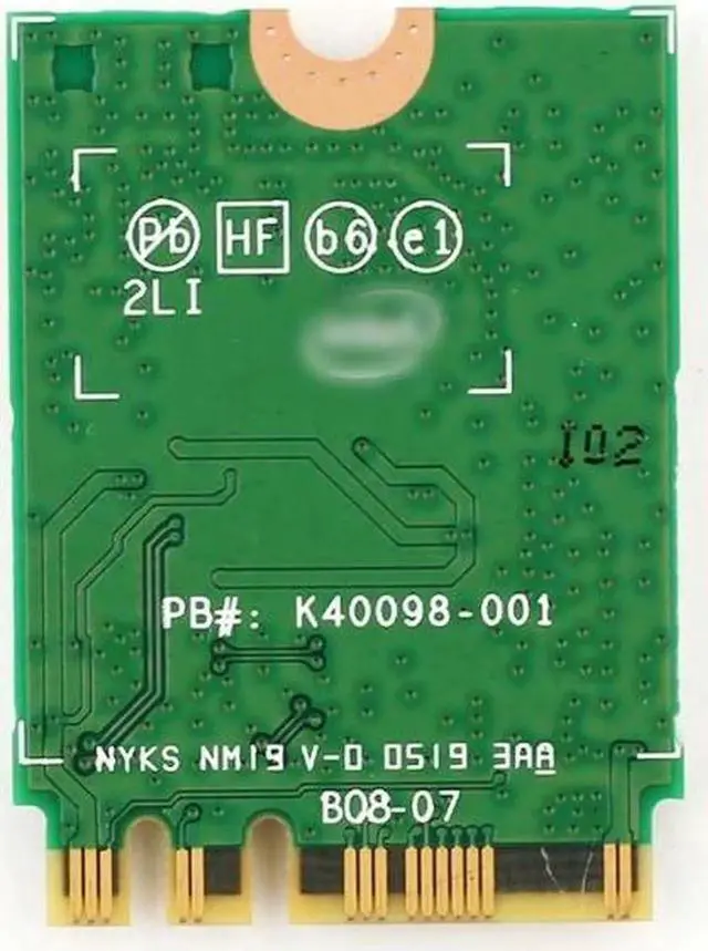 Alt view image 4 of 6 - 3000Mbps WiFi 6 Intel AX200 Bluetooth 5.1 M.2 Key E Card IPEX4 Antennas, Wireless AX200NGW Dual Band 2.4Ghz/5Ghz 802.11ac/ax WiFi Network Adapter, Support Windows 10 Linux For Laptop Desktop PC