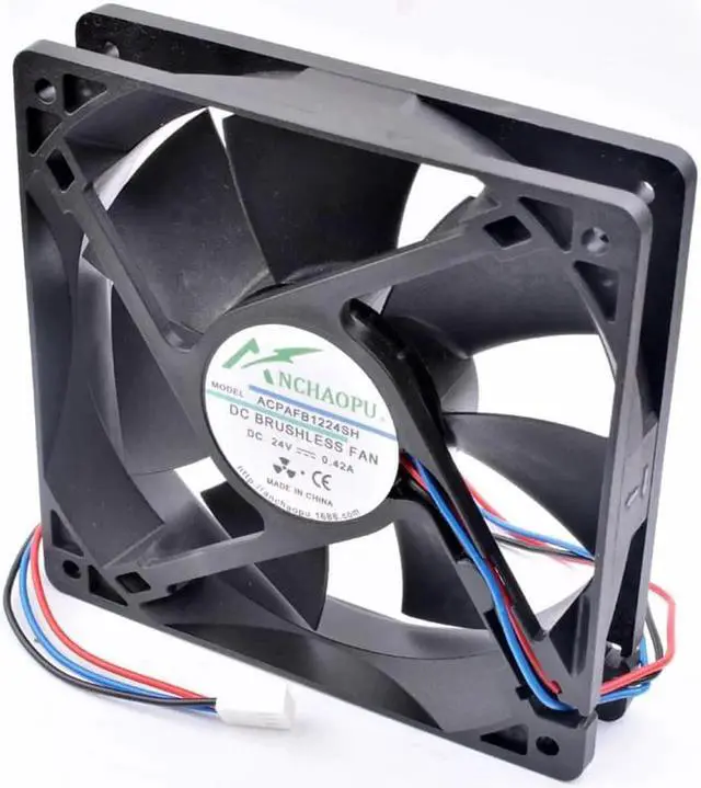 Alt view image 4 of 4 - ANCHAOPU AFB1224SH 12cm 12025 120x120x25mm 24V 0.42A 3 line inverter cooling fan