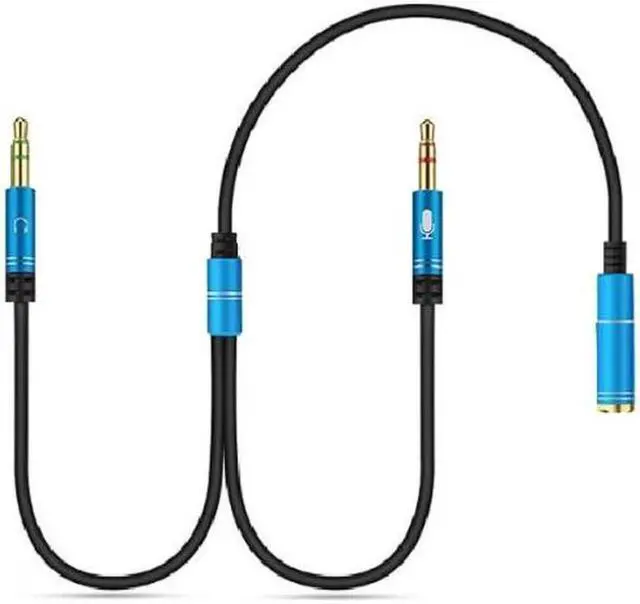 Alt view image 3 of 4 - 3.5mm Headphone Stereo Audio Mic Y Splitter,Dual 3.5 mm Plug (Audio + Microphone) to 4 Pole Comob Jack Aux Adapter for 4 pin 3.5mm Plug Smartphone Earphone