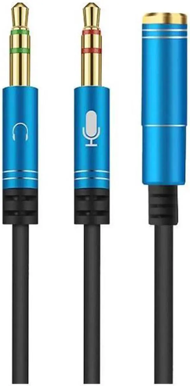 Alt view image 2 of 4 - 3.5mm Headphone Stereo Audio Mic Y Splitter,Dual 3.5 mm Plug (Audio + Microphone) to 4 Pole Comob Jack Aux Adapter for 4 pin 3.5mm Plug Smartphone Earphone