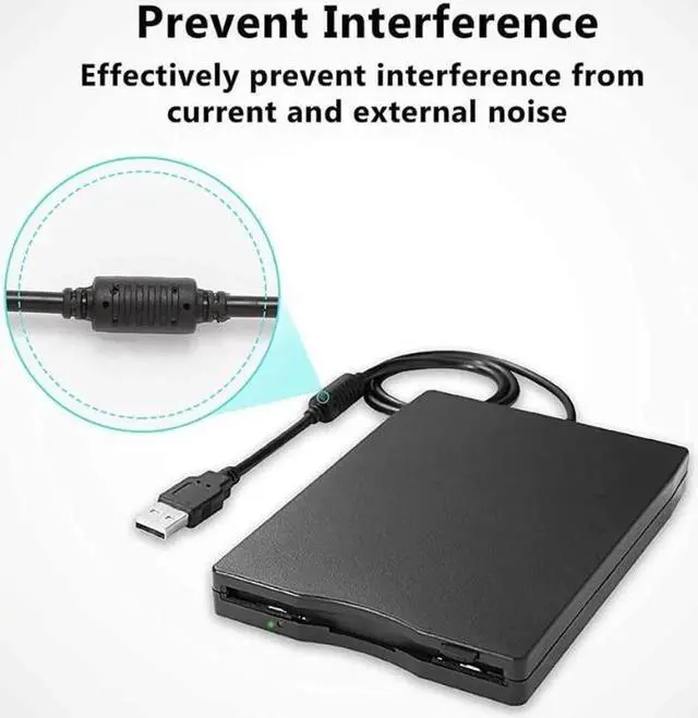 Alt view image 2 of 7 - 3.5" USB External Floppy Disk Drive, 3.5-inch Portable 1.44MB FDD Diskette Drive for Windows 2000/XP/Vista/7/8, Plug and Play Floppy Disk Reader Adapter for PC Laptop Desktop Computer Notebook