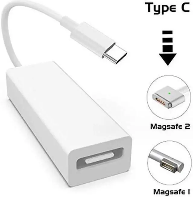 Main image of USB C Magsafe Adapter, Type C to Magsafe 1&2 Converter Adapter Charge, Compatible with New MacBook Pro/Air and Any USB C Devices,USB 3.1 Type C Male to Magsafe 2 5Pin Female Cable Cord Converter Adapt