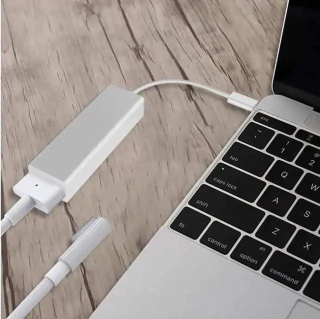 Alt view image 3 of 4 - USB C Magsafe Adapter, Type C to Magsafe 1&2 Converter Adapter Charge, Compatible with New MacBook Pro/Air and Any USB C Devices,USB 3.1 Type C Male to Magsafe 2 5Pin Female Cable Cord Converter Adapt