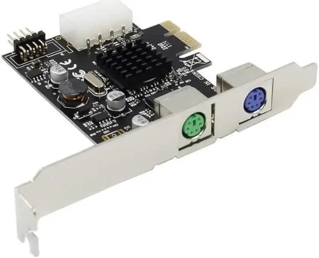 Alt view image 5 of 7 - Weastlinks PCIE to 2xPS2 PS/2 Port For PC Keyboard Mouse Adapter Card