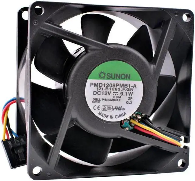 Alt view image 2 of 4 - PMD1208PMB1-A 8cm 80mm fan 8038 12V 9.1W Double ball bearing server large air volume cooling fan