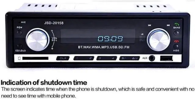 Alt view image 4 of 7 - JSD-20158 12V Bluetooth V2.0 Car Audio Stereo Mp3 Player Radio Car Stereo Audio In-dash Single Din FM Radio Receiver MP3 MMC WMA Radio Player Support USB AUX Input with Remote Control