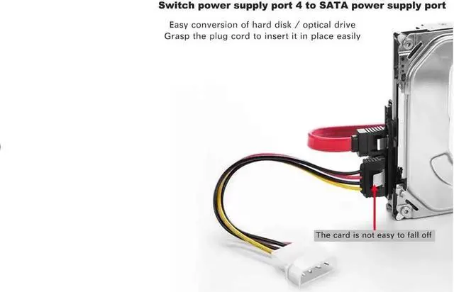 Alt view image 2 of 4 - SATA to Molex Adapter 3 Pack 4Pin Molex to SATA Power Cable SATA 15 Pin Female to Molex 4 Pin Male Power Cable Adapter 8-inch