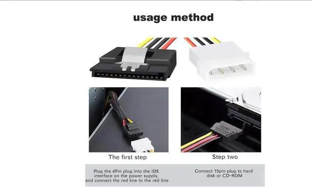 Alt view image 4 of 4 - SATA to Molex Adapter 3 Pack 4Pin Molex to SATA Power Cable SATA 15 Pin Female to Molex 4 Pin Male Power Cable Adapter 8-inch