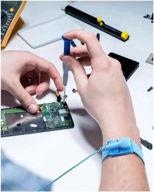 Alt view image 4 of 7 - (3 packs)ESD Anti-Static Wrist Strap Components, 3 packs Wristband Grounding Bracelet, Adjustable Wrist Strap with Grounding Wire, Alligator Clip, Extendable Long Cord