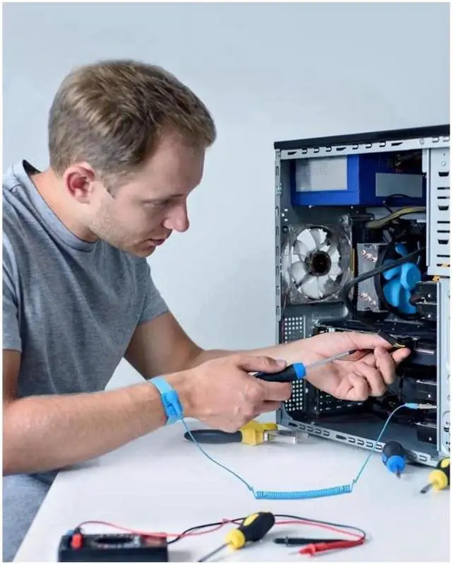 Alt view image 3 of 7 - (3 packs)ESD Anti-Static Wrist Strap Components, 3 packs Wristband Grounding Bracelet, Adjustable Wrist Strap with Grounding Wire, Alligator Clip, Extendable Long Cord