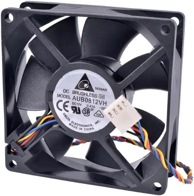 Alt view image 5 of 6 - AUB0812VH 8cm 8025 80mm fan 80x80x25mm 12V 0.41A 4-wire 4pin PWM computer motherboard CPU high air volume cooling fan