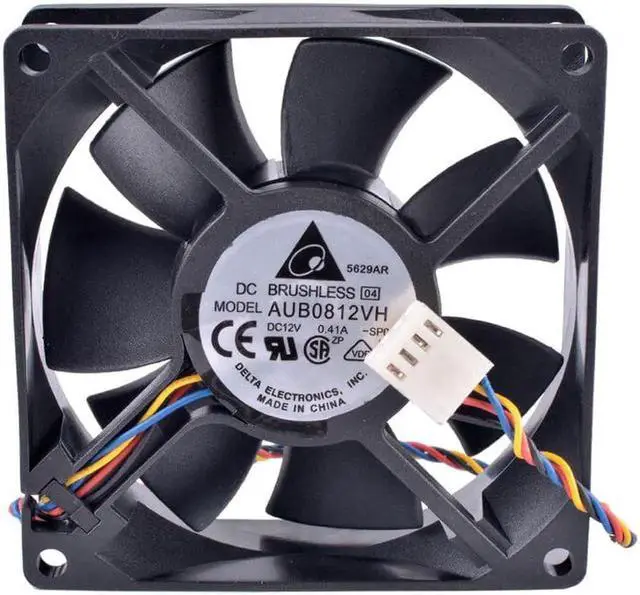 Alt view image 6 of 6 - AUB0812VH 8cm 8025 80mm fan 80x80x25mm 12V 0.41A 4-wire 4pin PWM computer motherboard CPU high air volume cooling fan