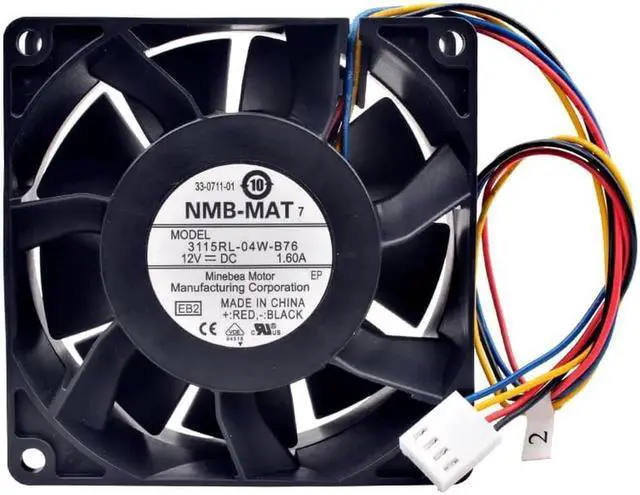 Main image of 3115RL-04W-B76 80mm fan 8cm 80x80x38mm DC12V 1.60A 4 lines High speed cooling fan for server case