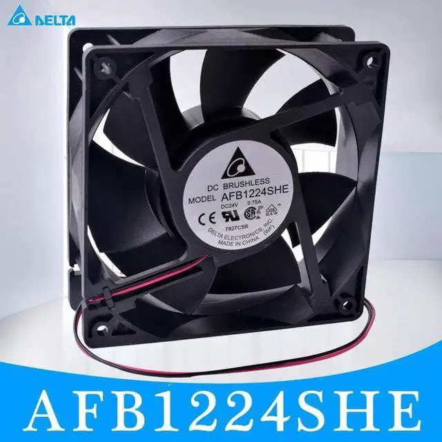 Alt view image 2 of 5 - 120mm fan AFB1224SHE 120x120x38mm 24V 0.75A Double ball bearing large air volume inverter cooling fan