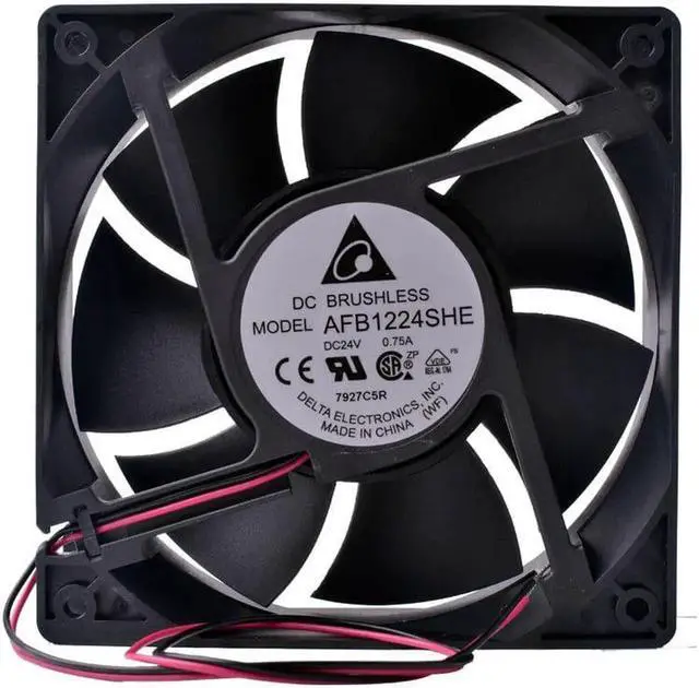Alt view image 3 of 5 - 120mm fan AFB1224SHE 120x120x38mm 24V 0.75A Double ball bearing large air volume inverter cooling fan