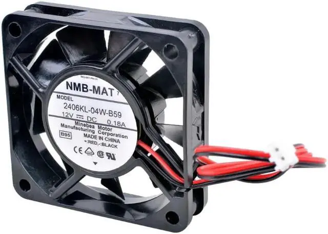 Alt view image 3 of 4 - 2406KL-04W-B59 6cm 60mm fan 60x60x15mm DC12V 0.18A 4500rpm dual ball bearing power supply cooling fan