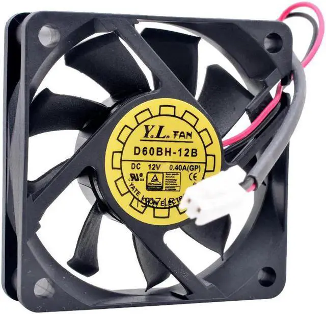 Alt view image 4 of 4 - D60BH-12B 6cm 60mm fan 60x60x15mm 6015 DC12V 0.40A Double ball bearing for power cooling fan