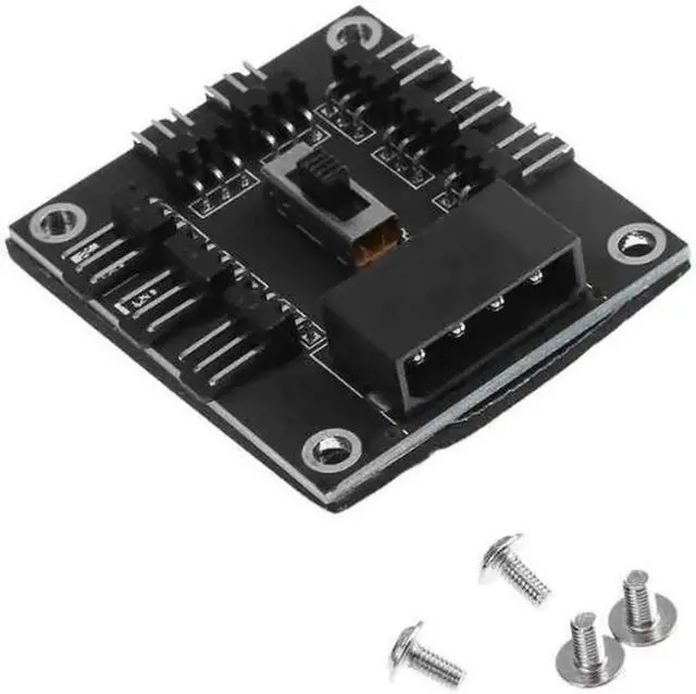 Alt view image 2 of 4 - New 4Pin to 8 Way DC 12V 3Pin Cooling Fan Splitter Power Hub Speed Controller PC Computer Power Connector Socket Adapter