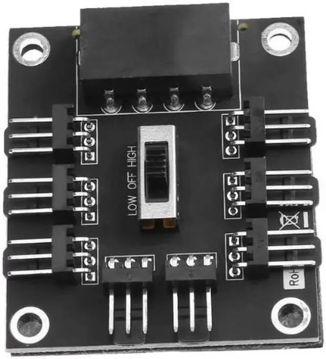 Alt view image 3 of 4 - New 4Pin to 8 Way DC 12V 3Pin Cooling Fan Splitter Power Hub Speed Controller PC Computer Power Connector Socket Adapter