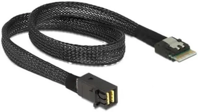 Alt view image 3 of 3 - Slim Line SAS 4.0 SFF-8654 4i 38pin Host to HD Mini SAS 4i SFF-8643 36pin Target Cable 50cm SF-098-0.5M