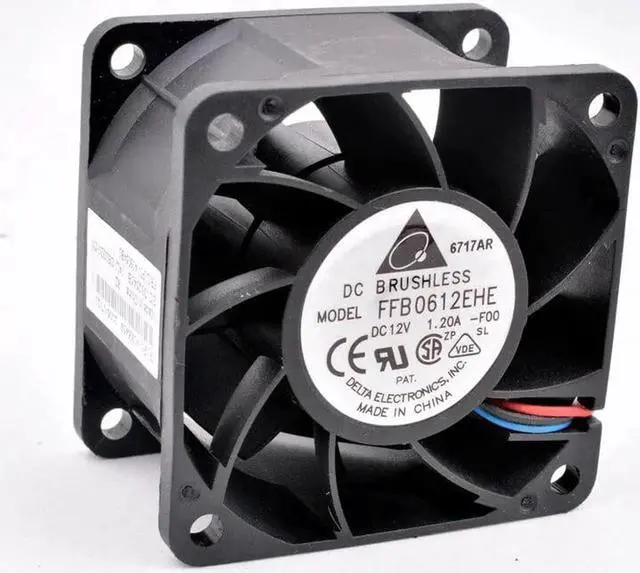 Alt view image 2 of 4 - FFB0612EHE 6cm 60mm fan 60x60x38mm DC12V 1.20A server chassis large air volume cooling fan