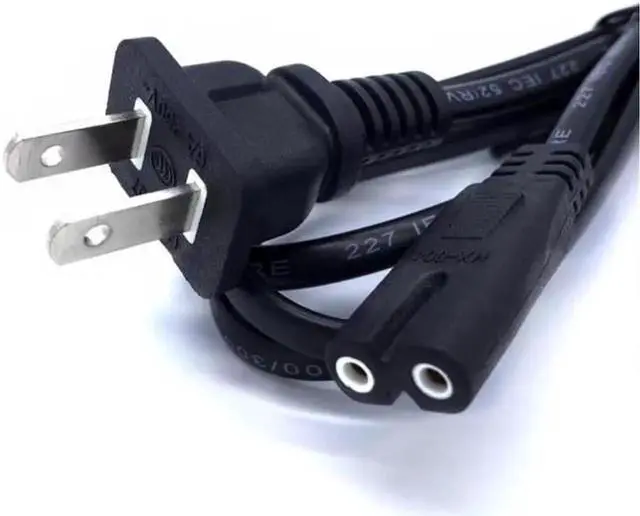 Main image of American power plug cable, power cord extension cable, AC power adapter cable lead, charging cable, two plug 8-pin tail power cord, American standard 8-pin tail, two flat perforated power cords