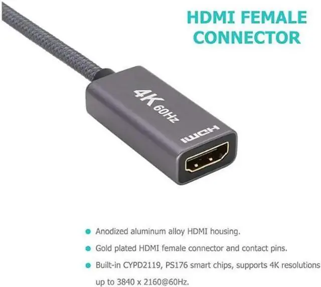 Alt view image 3 of 7 - USBC Male to USB31 Gen2 Female Adapter Cable TypeC OTG Cable Speed Up to 10Gbps Black