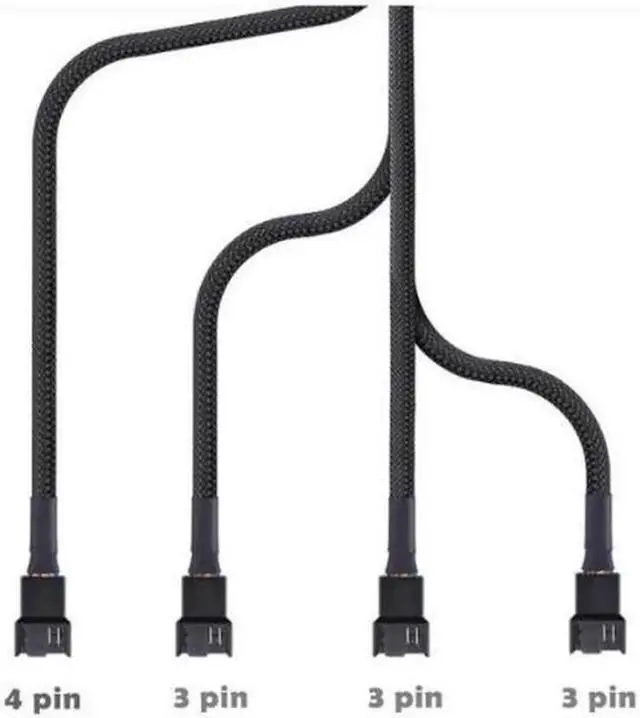 Alt view image 2 of 7 - PWM Fan Splitter Cable Hub 1 to 4 Power Adpater,Motherboard PMW 4-pin Fan Sleeved Braided Y Splitter Internal Power Extension Cable for Computer CPU/Case Fan 1x4 Converter -( 27cm/10.5 inches-2 Pack)