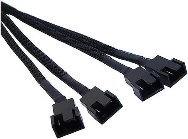 Alt view image 3 of 7 - PWM Fan Splitter Cable Hub 1 to 4 Power Adpater,Motherboard PMW 4-pin Fan Sleeved Braided Y Splitter Internal Power Extension Cable for Computer CPU/Case Fan 1x4 Converter -( 27cm/10.5 inches-2 Pack)
