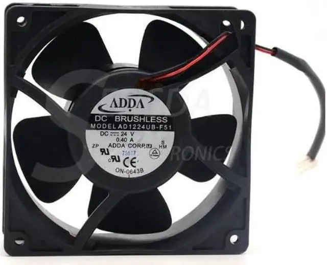 Alt view image 3 of 5 - ADDA AD1224UB-F51 12cm inverter fan 12038 DC 24V 0.40A 120*120*38 mm axial fan server inverter cooling fan case square cooler