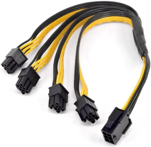 Main image of PCI express GPU 6pin Port Multiplier PCIe Graphics card 6 Pin 1 to 4 ways Power supply Extension Cable Female to Male Y splitter
