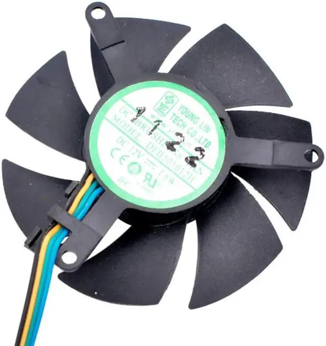 Alt view image 2 of 4 - DFB501012H 47mm diameter, 39mm hole pitch, DC12V 1.6W, 4 lines, cooling fan for soft router cooling aluminum sheet graphics card