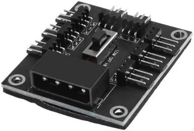 Alt view image 2 of 6 - New 4Pin to 8 Way DC 12V 3Pin Cooling Fan Splitter Power Hub Speed Controller PC Computer Power Connector Socket Adapter