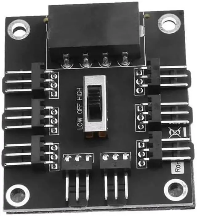 Alt view image 5 of 6 - New 4Pin to 8 Way DC 12V 3Pin Cooling Fan Splitter Power Hub Speed Controller PC Computer Power Connector Socket Adapter