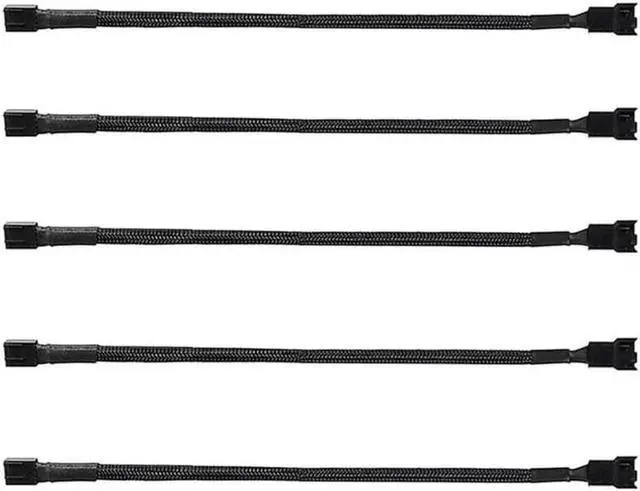 Main image of 5Pack 4-Pin Case Male to Female PWM Fan Splitter Cable 12.6inch Sleeved Braided Adapter Computer PC Fan Power Extension Cable Converter for Computer ATX Case Compatible 3-Pin/4-Pin Cooling Fan Cable