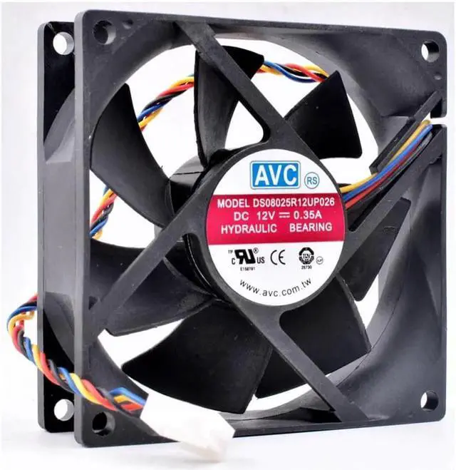 Alt view image 4 of 7 - DS08025R12U 8cm 8025 80mm fan 80x80x25mm 12V 0.70A 4 lines PWM large air volume computer chassis CPU cooling fan