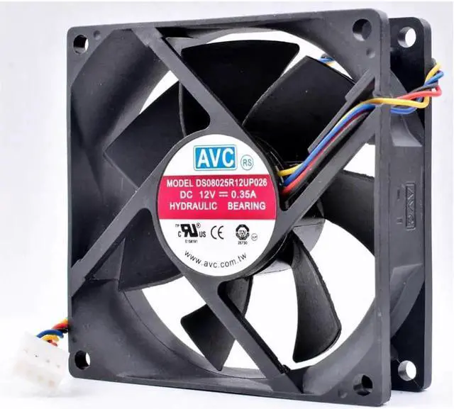 Alt view image 3 of 7 - DS08025R12U 8cm 8025 80mm fan 80x80x25mm 12V 0.70A 4 lines PWM large air volume computer chassis CPU cooling fan