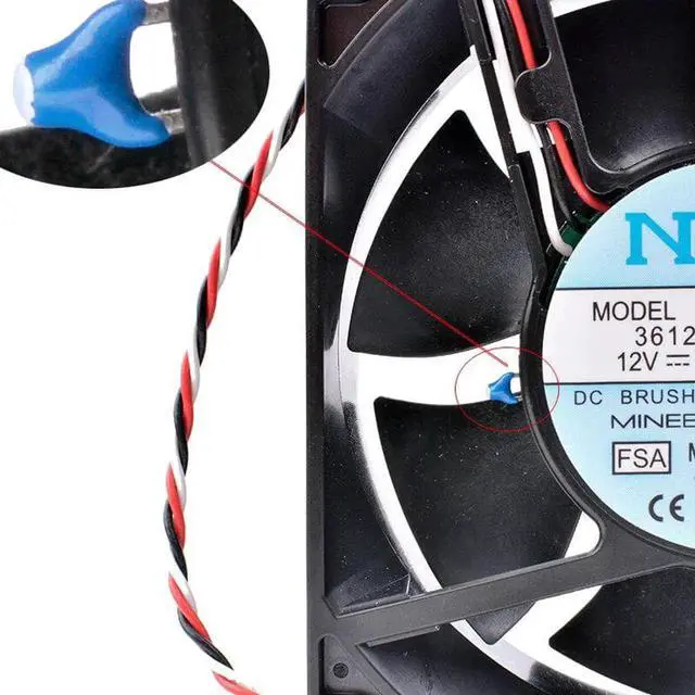 Alt view image 3 of 4 - 3612KL-04W-B66 92mm 9232 92x92x32mm 12V 0.68A Double ball temperature control mute air volume cooling fan