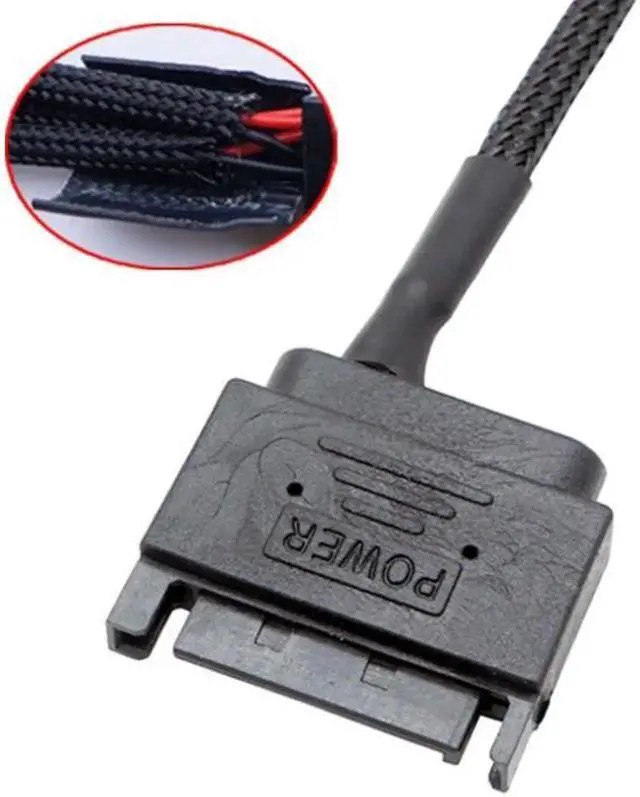 Alt view image 6 of 6 - SATA 15Pin to 3Pin / 4Pin Computer Cooling Fan Splitter Hub Converter Adapter PWM Temperature Power Cable( 27cm/10.5 inches-2 Pack) 2 Port