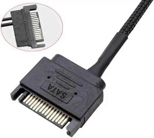 Alt view image 4 of 6 - SATA 15Pin to 3Pin / 4Pin Computer Cooling Fan Splitter Hub Converter Adapter PWM Temperature Power Cable( 27cm/10.5 inches-2 Pack) 2 Port