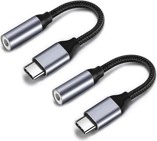 Main image of 2 Pack Compatible with Google USB C to 3.5mm Audio Pixel Headphone Adapter Compatible with Google Pixel 7 Pro 6 6a 5 4 3XL USB-C to 3.5 Audio Headphone Jack Dongle Phone Adapter for Android Type C